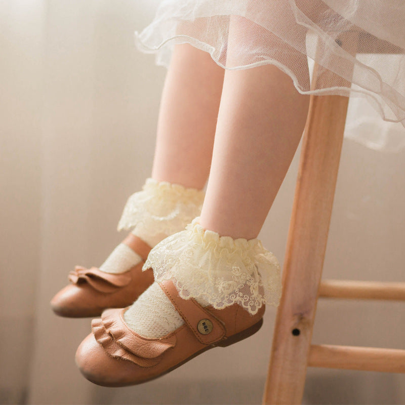 
                  
                    Summer Lace Bow Girls Socks - Yellow
                  
                
